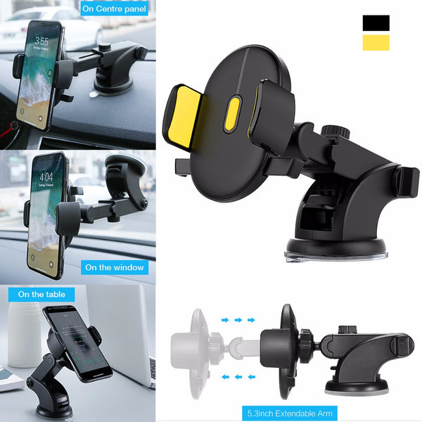 Support Téléphone Voiture Ventouse — Bras Télescopique
